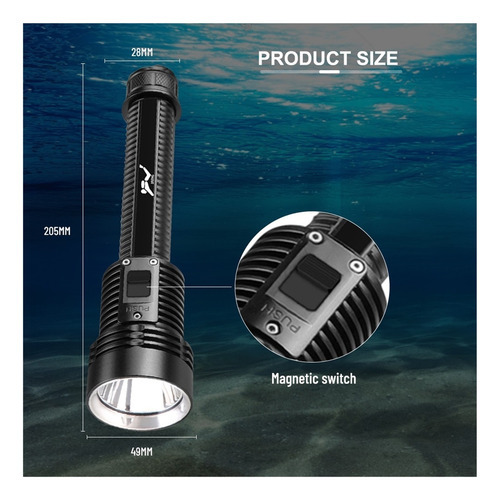 Dsd Lanterna De Mergulho Conduzida Ipx8 Underwater 50m - Imagem 6