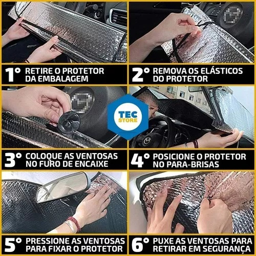 Painel Protetor De Parabrisa Automotivo Contra Sol Dobrável - Imagem 4