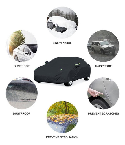 Roupas De Carro Capa De Carro Completa À Prova De Preto M - Imagem 4