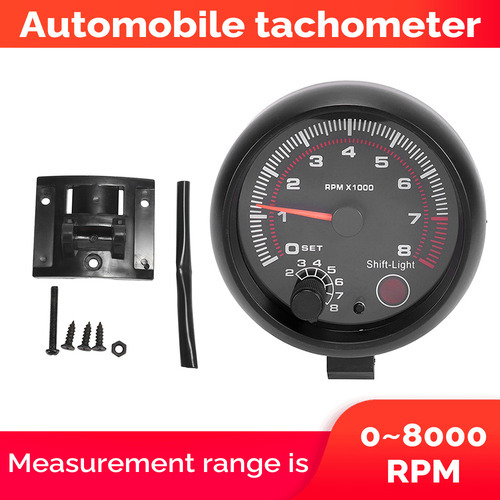 Tacômetro Automotivo... Luz Branca/preta De 75 0-8000 Rpm - Imagem 6