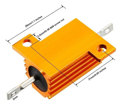 Para 25w 8 Ohm 5% Caixa De Alumínio Resistência Bobinada - Imagem 5