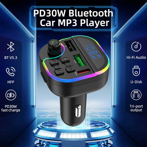 Transmissor Fm Hd Bluetooth 5.0, Rádio Automotivo Viva-voz M - Imagem 7