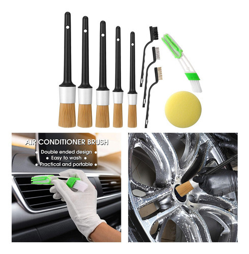 10x Premium Auto Detailing Brush Kits Motor De Roda Escova - Imagem 5