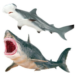 Figuras De Brinquedo Megalodon Shark E Hammerhead Shark
