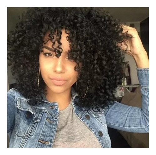 Peruca De Cabelo Humano Encaracolado De 35 Cm, Cabelo Brasil - Imagem 2