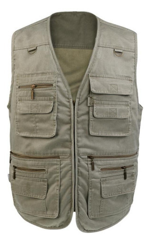 Multi Bolso Denim Colete Colete Masculino Fotógrafo De - Imagem 2