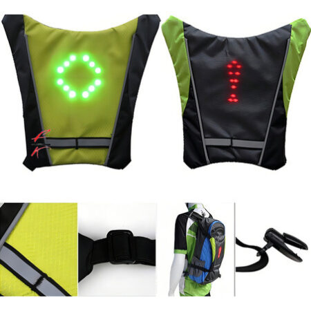 Colete Mochila Ciclismo Led Sinalização Bicicleta Seta Cor - Imagem 2