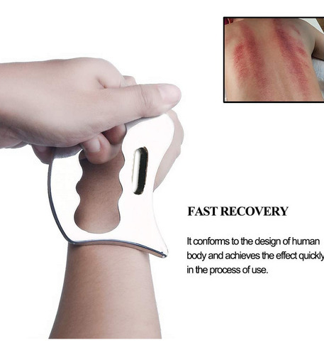 Ferramenta De Massagem De Raspagem Gua Sha De Aço Inoxidável - Imagem 2