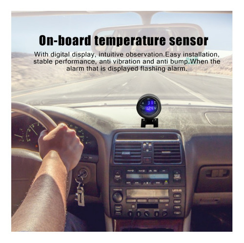 1 Unidade De Marcador De Temperatura +voltímetro Digital Aut - Imagem 5