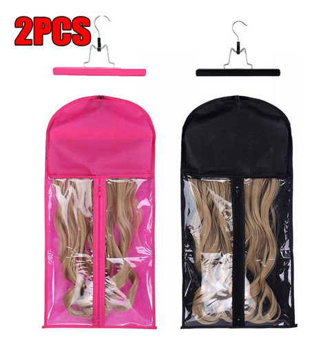 2 Peças De Bolsa E Clipe, Peruca De Cabelo, Extensão, Cabide - Imagem 3