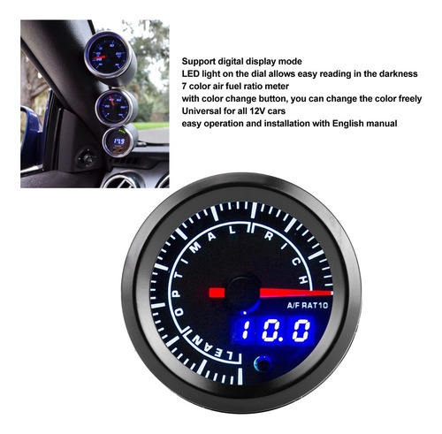 Instrumento Automotivo Universal Air Fuel Ratio Gauge Pointe - Imagem 9