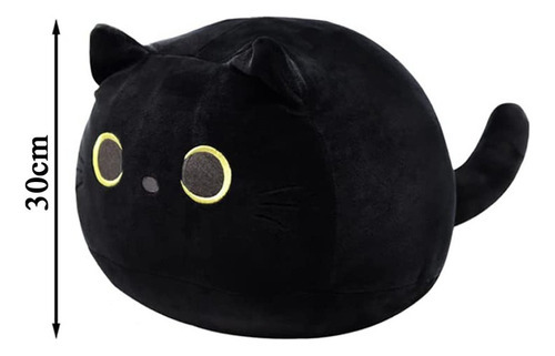 Brinquedo Do Luxuoso Do Gato Preto De 30cm, Travesseiro Maci - Imagem 2