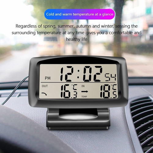 Relógio E Medidor Temperatura Carro Automotivo Lcd Digital - Imagem 6