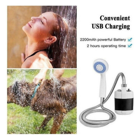 Chuveiro Portátil De Acampamento Ao Ar Livre Recarregável - Imagem 6