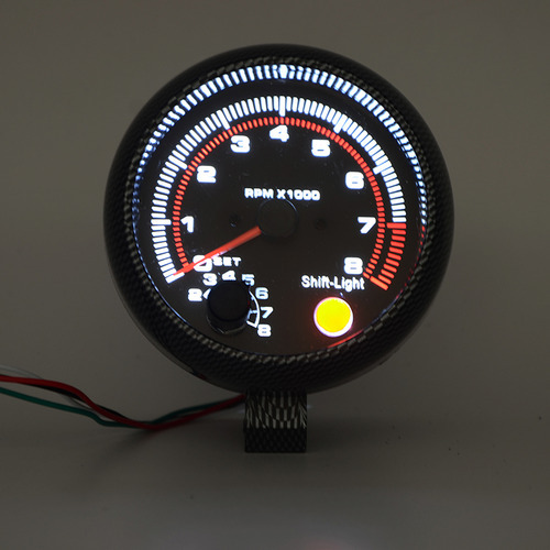 Tacômetro Automotivo Universal De Fibra De Carbono Rpm 0-800 - Imagem 2