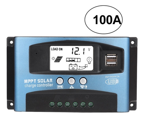 H Controlador De Carga Solar Com Display Led Mppt Pwm 100a - Imagem 2