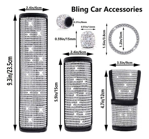 Acessórios De Carro Bling Para Mulheres Com Diamantes - Imagem 3