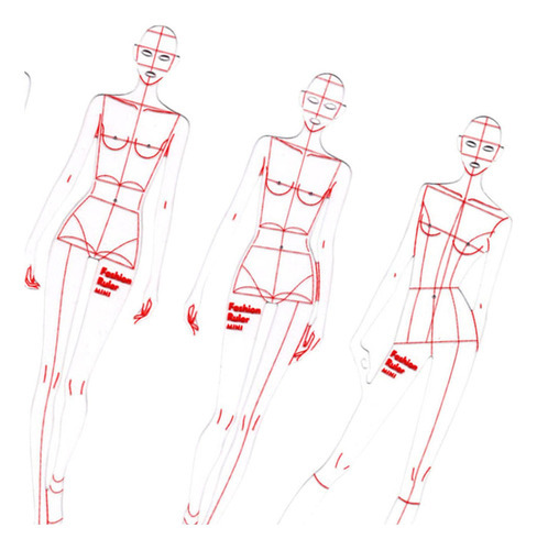 3x Desenho Conjunto De Régua Modelo De Desenho De Para - Imagem 5
