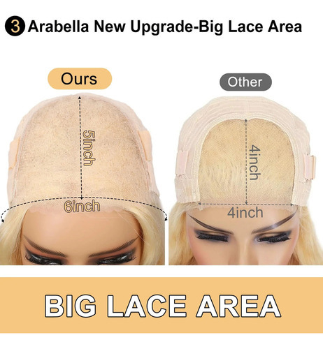 V Glueless #613 Peruca Loira Body Wave Beginner Friend - Imagem 9