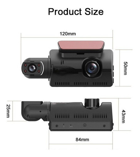 Câmera Dvr Para Veículos Automotivos Com Lente Dupla Uber/ta - Imagem 5