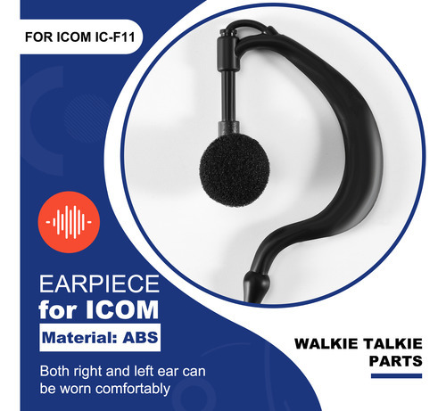 Fone De Ouvido Walkie Talkie Ptt Mic Radio Para Ic-f11-fs - Imagem 4