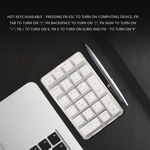 Teclado Numérico Mecânico Retroiluminado Branco De 21 Teclas - Imagem 4