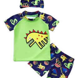 Fato De Banho Infantil Masculino Roupa De Dinossauro Verde M