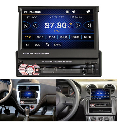 Rádio Automotivo Retrátil Automático De 1 Din De 7 - Imagem 3