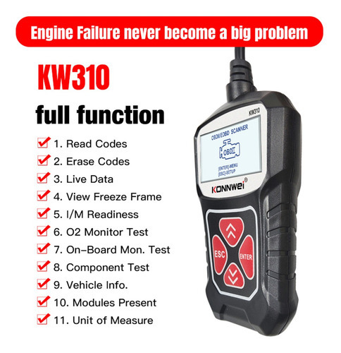 Konnwei Kw310 Universal Car Scanner Profissional Automotivo - Imagem 7