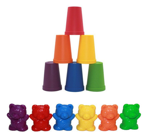 W Stacking Cup Counting Bear Toys Brinquedos Educativos - Imagem 3