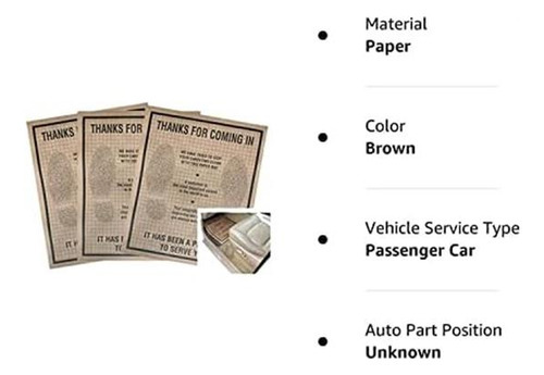 Tapete Automotivo Descartável De Papel Kraft Marrom Recicla - Imagem 4