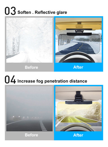 Viseira Solar Antisolar Para Óculos Uv Automotivos, Preventi - Imagem 7