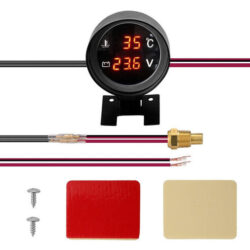 * Voltímetro+marcador De Temperatura Automotivo Universal
