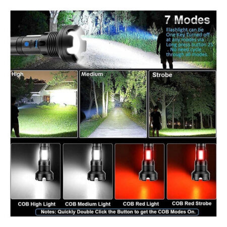 Lanternas Táticas Recarregáveis 90000 Lumens Lanterna - Imagem 3