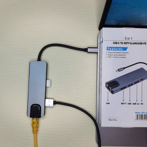A Adaptador De Hub Tipo C 5 Em 1 Hdmi E Porta Usb Para Mac - Imagem 4