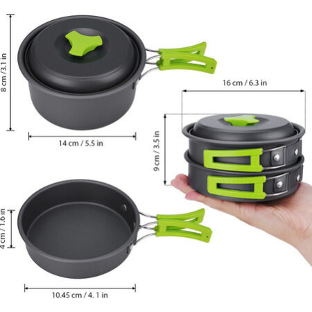 ^ Panelas Acampamento, 15pcs Mochila Engrenagem Caminhadas - Imagem 5