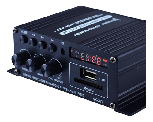 Mini Amplificador De Áudio Bluetooth 12v Fm Usb - Imagem 8