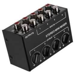 Mixer De Som Com Metal Rca 4 Canais Stereo Mini Separate