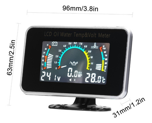Medidor De Instrumentos Automotivos Suv Rv Temperatura Unive - Imagem 3