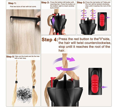 Trançador De Cabelo Automático, Máquina Elétrica De Trança D - Imagem 6