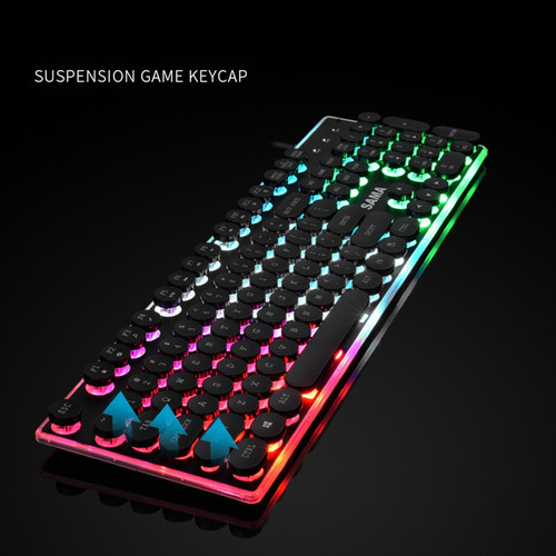 Conjunto De Teclado E Mouse Para Jogos Punk Retro Keyboard B - Imagem 6