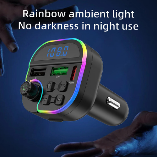 Transmissor Fm Hd Bluetooth 5.0, Rádio Automotivo Viva-voz M - Imagem 5