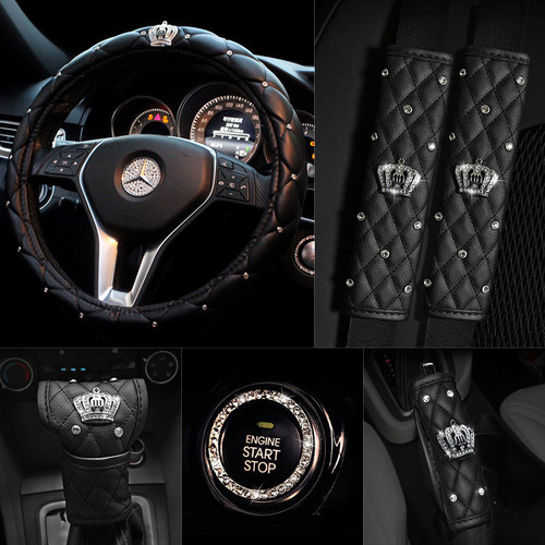 Acessórios Automotivos De Diamante Brilhante Feminino - Imagem 2