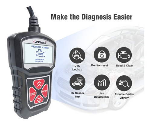 Konnwei Kw309 Universal Car Scanner Profissional Automotivo - Imagem 3