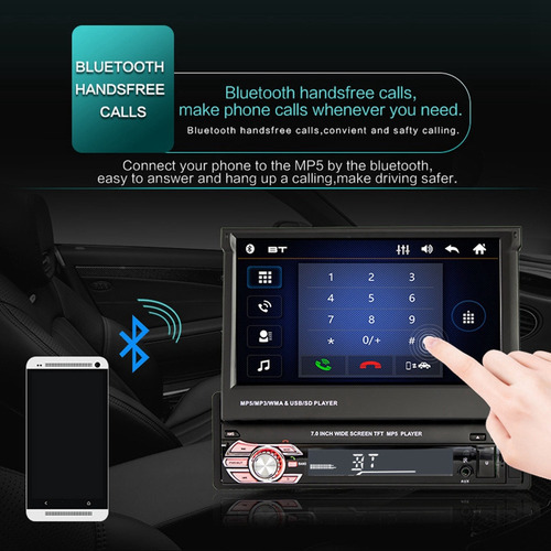 Rádio Automotivo Retrátil Automático De 1 Din De 7 - Imagem 8