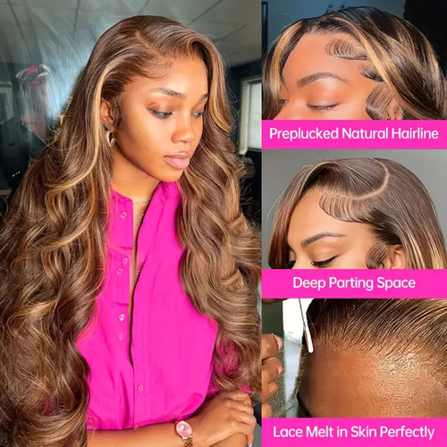 V Glueless #613 Peruca Loira Body Wave Beginner Friend - Imagem 23