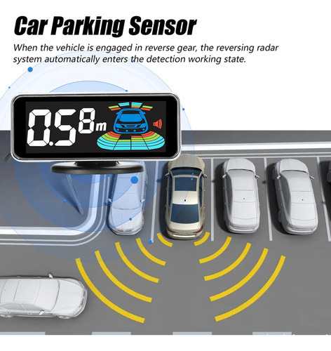 Sensor De Estacionamento Automotivo Com Sensores, Display - Imagem 3