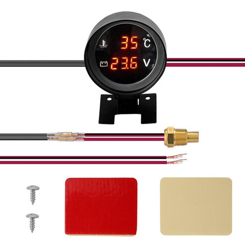 Cw Voltímetro+marcador De Temperatura Automotivo Universal