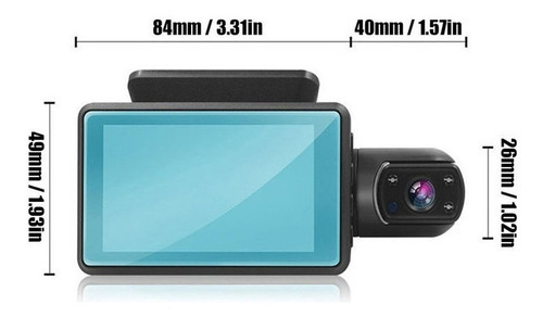 Câmera Dvr Para Veículos Automotivos Com Lente Dupla Uber/ta - Imagem 6