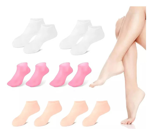 6 Meias Silicone Anti Crack E Hidratantes Para Pés Saudáveis
